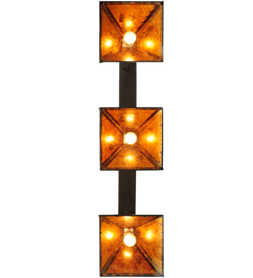 Meyda Lighting Balsam Pine 54" 3-Light Timeless Bronze Pendant Light With Amber Mica Shade Glass