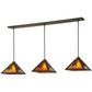 Meyda Lighting Balsam Pine 54" 3-Light Timeless Bronze Pendant Light With Amber Mica Shade Glass