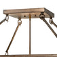 Meyda Lighting Bamboo 23"Sq 4-Light Antique Copper Semi-flush Mount Light With Amber & Green Stained Shade Glass