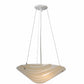Meyda Lighting Bambu 18" 2-Light Nickel Inverted Pendant Light With Fused Beige Shade Glass