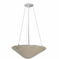 Meyda Lighting Bambu 18" 2-Light Nickel Inverted Pendant Light With Fused Beige Shade Glass