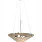 Meyda Lighting Bambu 18" 2-Light Nickel Inverted Pendant Light With Fused Beige Shade Glass