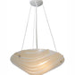 Meyda Lighting Bambu 18" 2-Light Nickel Inverted Pendant Light With Fused Beige Shade Glass