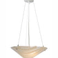 Meyda Lighting Bambu 18" 2-Light Nickel Inverted Pendant Light With Fused Beige Shade Glass