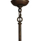 Meyda Lighting Banana Bamboo 59" 6-Light Antique Rust and Cortez Gold Chandelier With White Textrene Shade