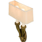 Meyda Lighting Bancroft 12" 2-Light Brass Wall Sconce With White Natural Wafer Silk Shade