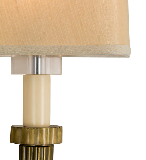 Meyda Lighting Bancroft 12" 2-Light Brass Wall Sconce With White Natural Wafer Silk Shade