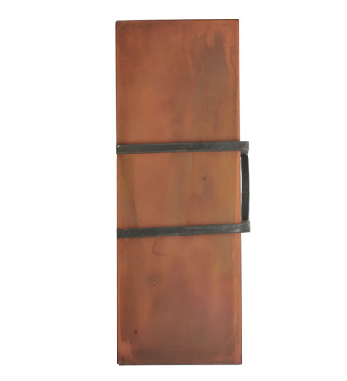Meyda Lighting Bandino 11" LED Costello Black Wall Sconce With Acid Burnt Copper Shade