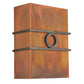 Meyda Lighting Bandino 11" LED Costello Black Wall Sconce With Acid Burnt Copper Shade