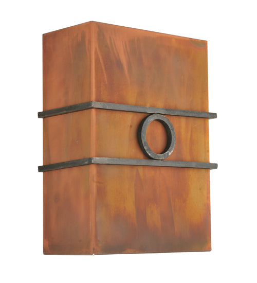 Meyda Lighting Bandino 11" LED Costello Black Wall Sconce With Acid Burnt Copper Shade