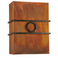 Meyda Lighting Bandino 11" LED Costello Black Wall Sconce With Acid Burnt Copper Shade