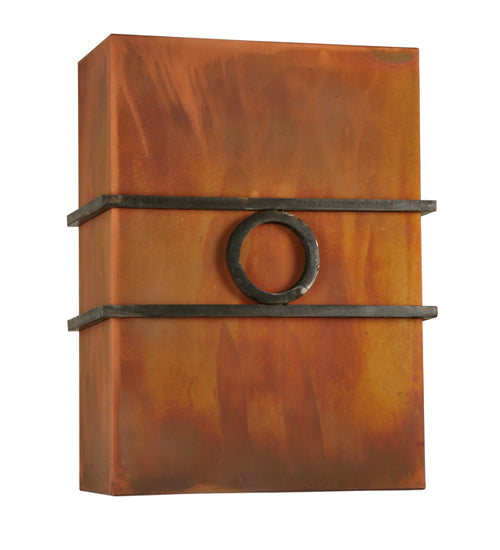 Meyda Lighting Bandino 11" LED Costello Black Wall Sconce With Acid Burnt Copper Shade