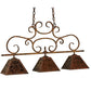 Meyda Lighting Bandolei 42" 3-Light Antique Rust Island Pendant Light With Amber Mica Shade Glass