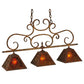 Meyda Lighting Bandolei 42" 3-Light Antique Rust Island Pendant Light With Amber Mica Shade Glass
