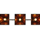 Meyda Lighting Bandolei 42" 3-Light Antique Rust Island Pendant Light With Amber Mica Shade Glass