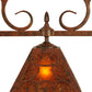 Meyda Lighting Bandolei 42" 3-Light Antique Rust Island Pendant Light With Amber Mica Shade Glass