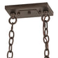 Meyda Lighting Bandolei 42" 3-Light Mahogany Bronze Island Pendant Light With Amber Mica Shade Glass