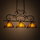 Meyda Lighting Bandolei 42" 3-Light Mahogany Bronze Island Pendant Light With Amber Mica Shade Glass