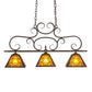 Meyda Lighting Bandolei 42" 3-Light Mahogany Bronze Island Pendant Light With Amber Mica Shade Glass