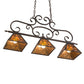 Meyda Lighting Bandolei 42" 3-Light Mahogany Bronze Island Pendant Light With Amber Mica Shade Glass