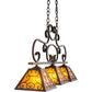 Meyda Lighting Bandolei 42" 3-Light Mahogany Bronze Island Pendant Light With Amber Mica Shade Glass