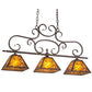Meyda Lighting Bandolei 42" 3-Light Mahogany Bronze Island Pendant Light With Amber Mica Shade Glass