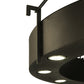 Meyda Lighting Bangle 38" 12-Light Wrought Iron Pendant Light With Black and White Shade