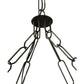 Meyda Lighting Bangle 38" 12-Light Wrought Iron Pendant Light With Black and White Shade