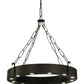 Meyda Lighting Bangle 38" 12-Light Wrought Iron Pendant Light With Black and White Shade