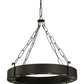 Meyda Lighting Bangle 38" 12-Light Wrought Iron Pendant Light With Black and White Shade