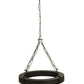 Meyda Lighting Bangle 38" 12-Light Wrought Iron Pendant Light With Black and White Shade