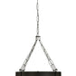 Meyda Lighting Bangle 38" 12-Light Wrought Iron Pendant Light With Black and White Shade