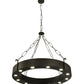 Meyda Lighting Bangle 38" 12-Light Wrought Iron Pendant Light With Black and White Shade