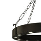 Meyda Lighting Bangle 38" 12-Light Wrought Iron Pendant Light With Black and White Shade
