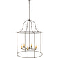 Meyda Lighting Baranya 42" 6-Light Wrought Iron Pendant Light With Amber Faux Candlelight