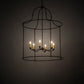Meyda Lighting Baranya 42" 6-Light Wrought Iron Pendant Light With Amber Faux Candlelight