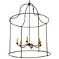 Meyda Lighting Baranya 42" 6-Light Wrought Iron Pendant Light With Amber Faux Candlelight