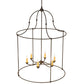 Meyda Lighting Baranya 42" 6-Light Wrought Iron Pendant Light With Amber Faux Candlelight