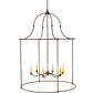 Meyda Lighting Baranya 42" 6-Light Wrought Iron Pendant Light With Amber Faux Candlelight