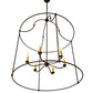 Meyda Lighting Baranya 42" 6-Light Wrought Iron Pendant Light With Amber Faux Candlelight