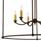 Meyda Lighting Baranya 42" 6-Light Wrought Iron Pendant Light With Amber Faux Candlelight