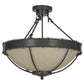 Meyda Lighting Barbed Wire 24" 4-Light Timeless Bronze Semi-flush Mount Ceiling Light With Travertine Acrylic Shade Glass