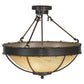 Meyda Lighting Barbed Wire 24" 4-Light Timeless Bronze Semi-flush Mount Ceiling Light With Travertine Acrylic Shade Glass