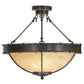 Meyda Lighting Barbed Wire 24" 4-Light Timeless Bronze Semi-flush Mount Ceiling Light With Travertine Acrylic Shade Glass