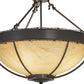 Meyda Lighting Barbed Wire 24" 4-Light Timeless Bronze Semi-flush Mount Ceiling Light With Travertine Acrylic Shade Glass
