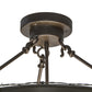 Meyda Lighting Barbed Wire 24" 4-Light Timeless Bronze Semi-flush Mount Ceiling Light With Travertine Acrylic Shade Glass