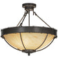 Meyda Lighting Barbed Wire 24" 4-Light Timeless Bronze Semi-flush Mount Ceiling Light With Travertine Acrylic Shade Glass