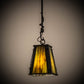 Meyda Lighting Barbed Wire 9" Timeless Bronze Mini Pendant Light With Green & Brown Art Shade Glass