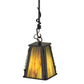 Meyda Lighting Barbed Wire 9" Timeless Bronze Mini Pendant Light With Green & Brown Art Shade Glass