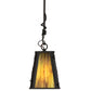 Meyda Lighting Barbed Wire 9" Timeless Bronze Mini Pendant Light With Green & Brown Art Shade Glass